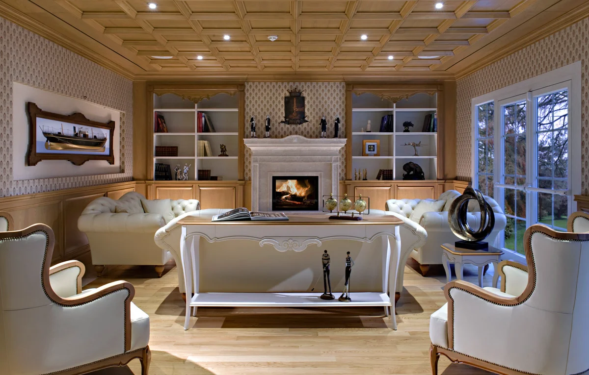 Gallery hotel - sala con caminetto acceso