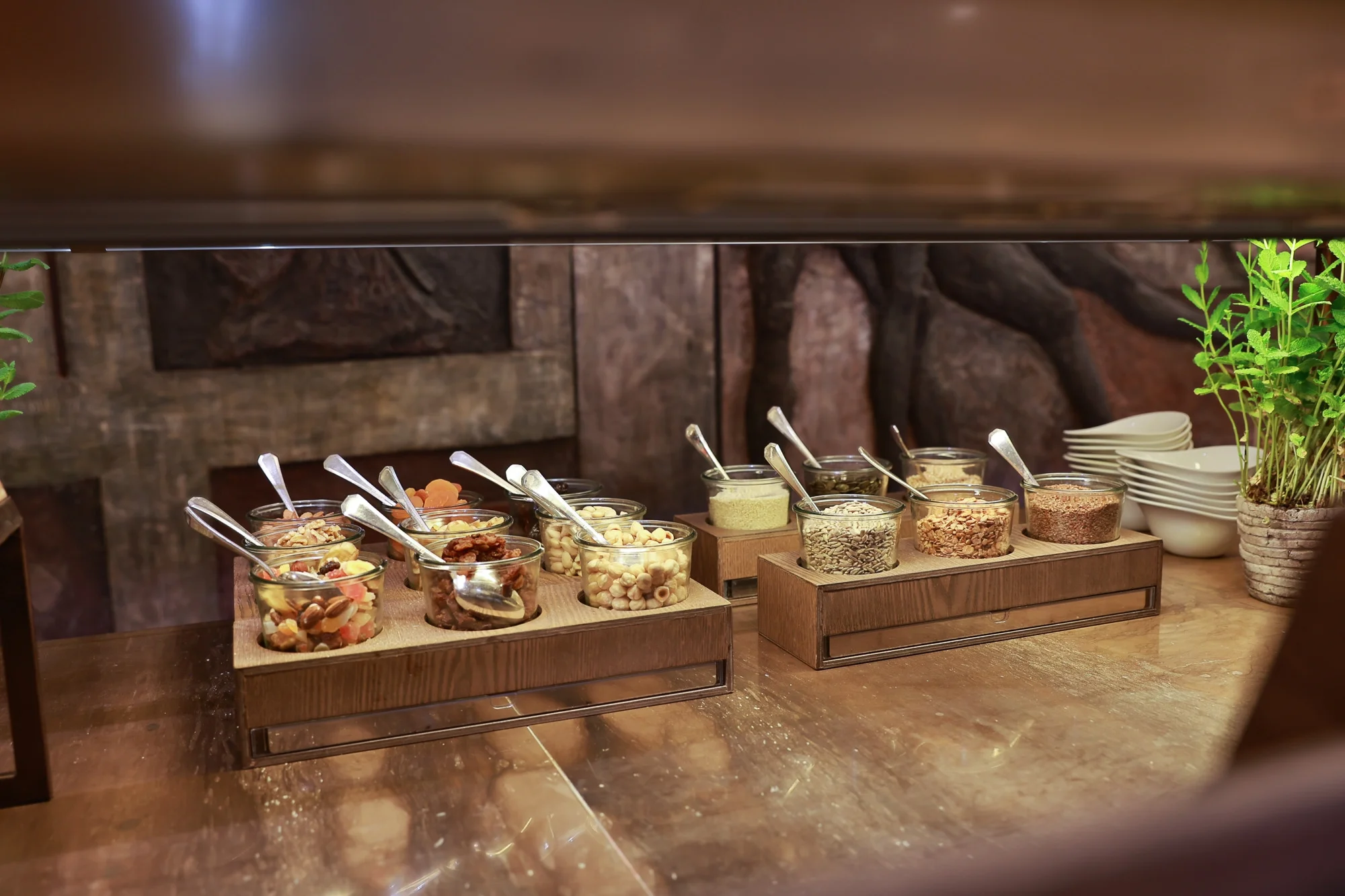 Gallery ristorante - dettaglio selezione cereali e frutta secca